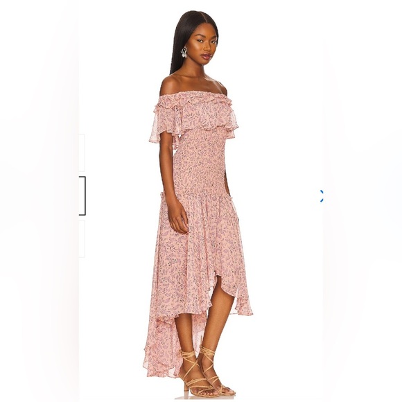 NWT $490 Misa Los Angeles Giada Paisley Off Shoulder Dress Size Medium - Picture 1 of 7